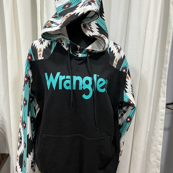 Wrangler Black and Teal Women’s Hoodie - Picture 3 of 4